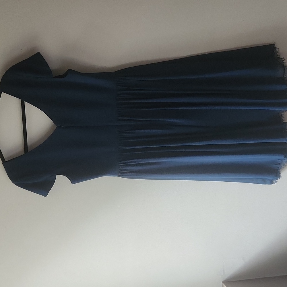 Dress the Population Corey V Neck Short Sleeve Chiffon Lace Trim Midi, Size Xxl - Picture 12 of 15